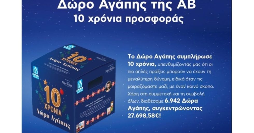ΑΒ Βασιλόπουλος: 27.698,58€ από το «Δώρο Αγάπης» για την εκπλήρωση 5 παιδικών ευχών